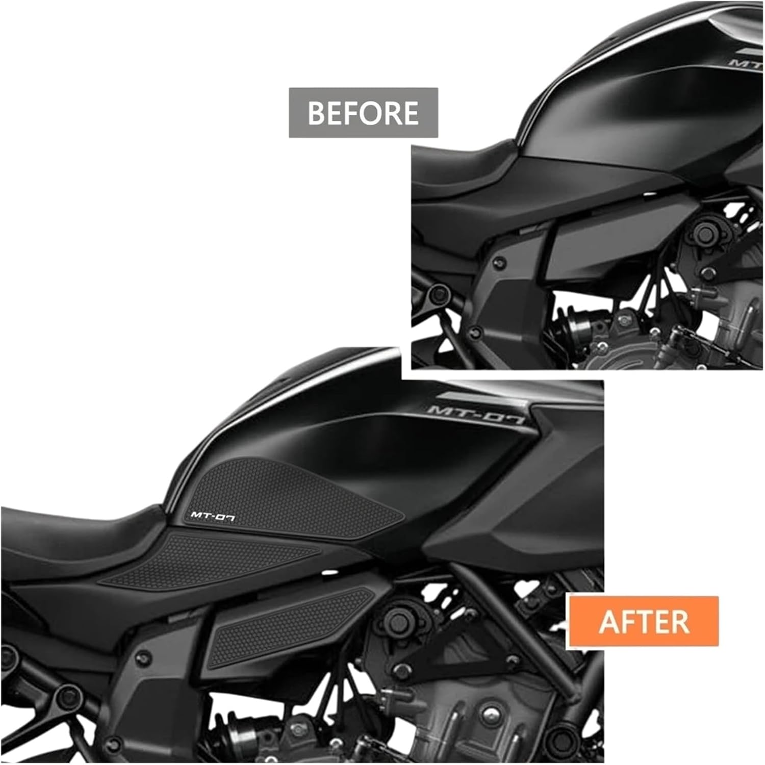 Motorcycle Tank Sticker Motorcycle Gas Fuel Tank Rubber Sticker Knee Anti-Skid Pad Protect Decal for YA&MAHA MT-07 2025-2026.