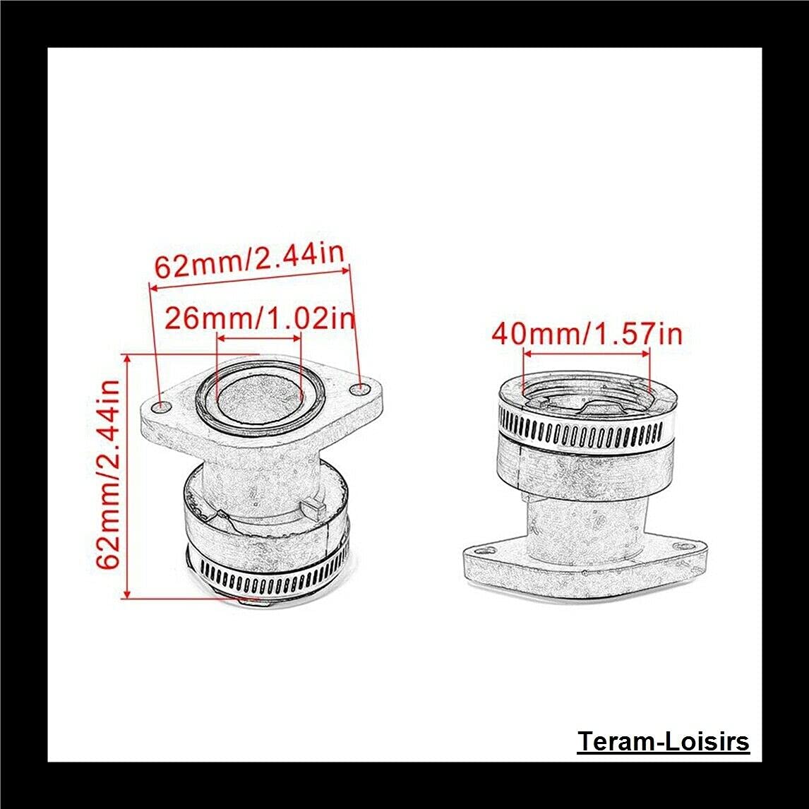 TERAM LOISIRS Compatible pour Pipe Admission : Yamaha Bear Tracker 250 YFM 250 X - Neuf France