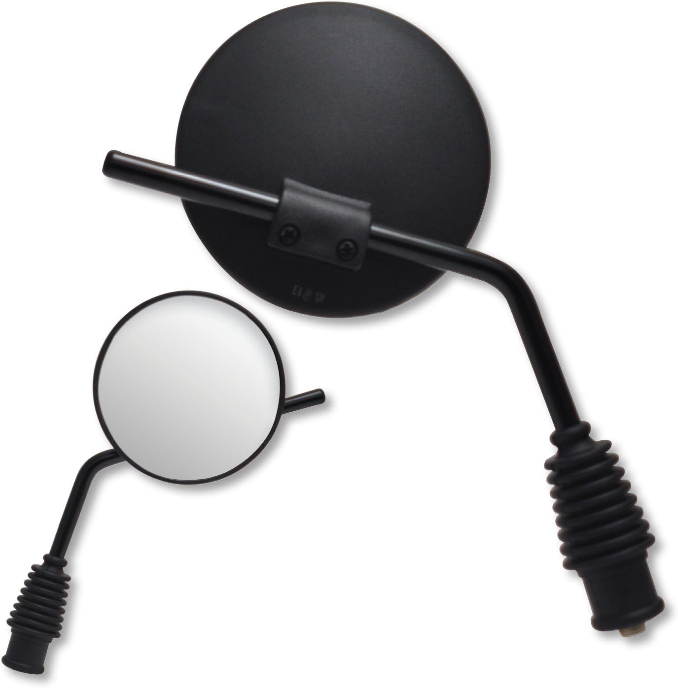 970510 Black Universal Dual Sport Motorcycle Mirror, Lens Size: 4" Diameter, Black