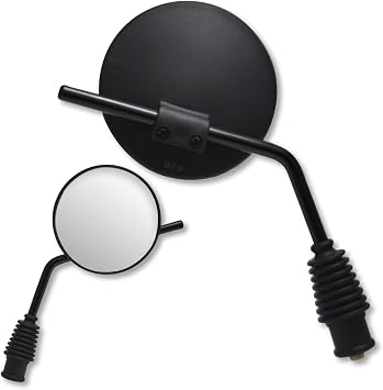 Ken Sean 970510 Black Universal Dual Sport Motorcycle Mirror, Lens Size 4" Diameter, Black