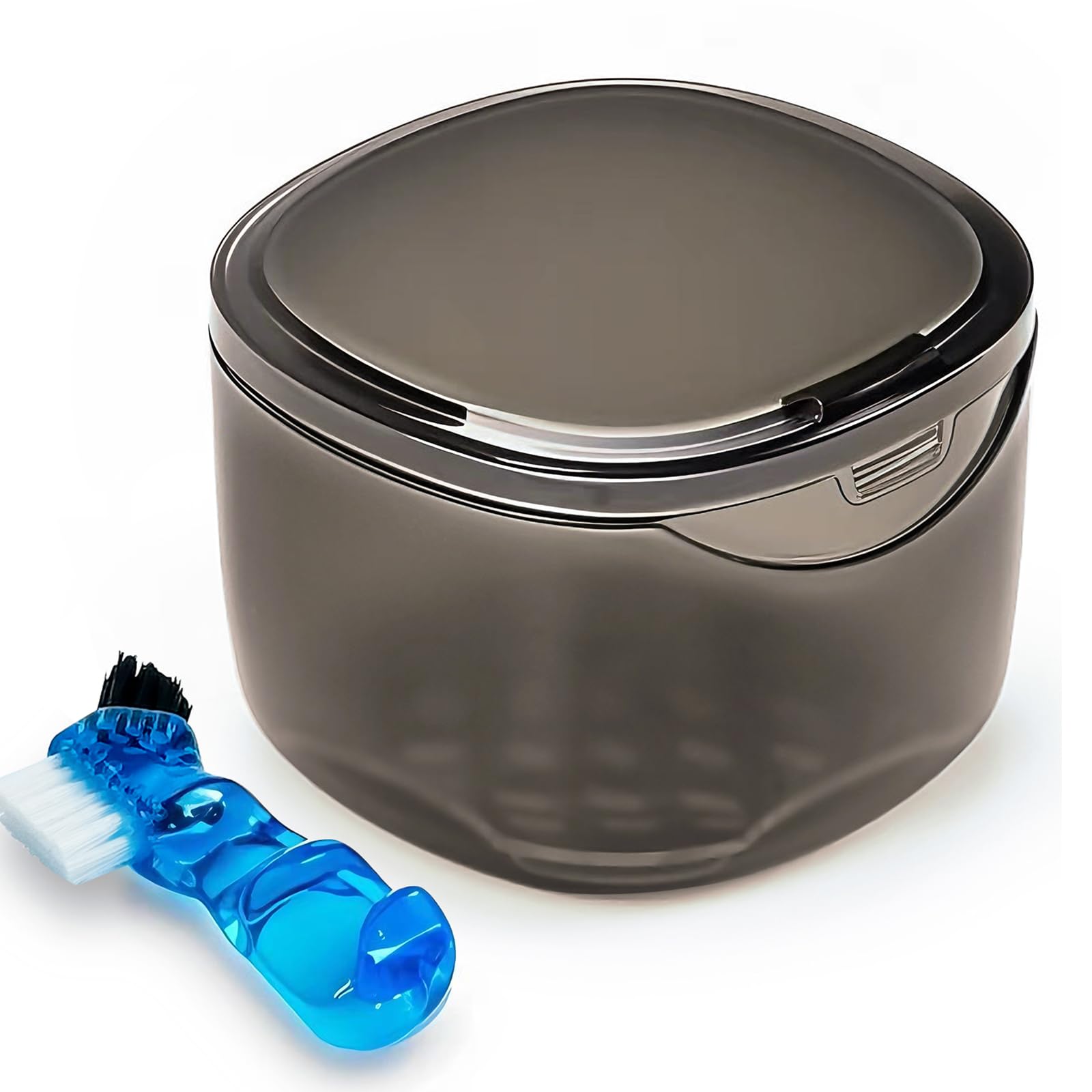 Denture Case Partial Denture Cups for Soaking Dentures No-Leak Denture Soaking Container Retainer Cleaning Case with Brush for