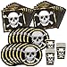 COM-FOUR® set da tavola per feste da 48 pezzi - piatti, tazze e tovaglioli - per feste pirata, compleanni per bambini e Halloween (Piatti da festa - 48 pezzi - 12 ospiti)