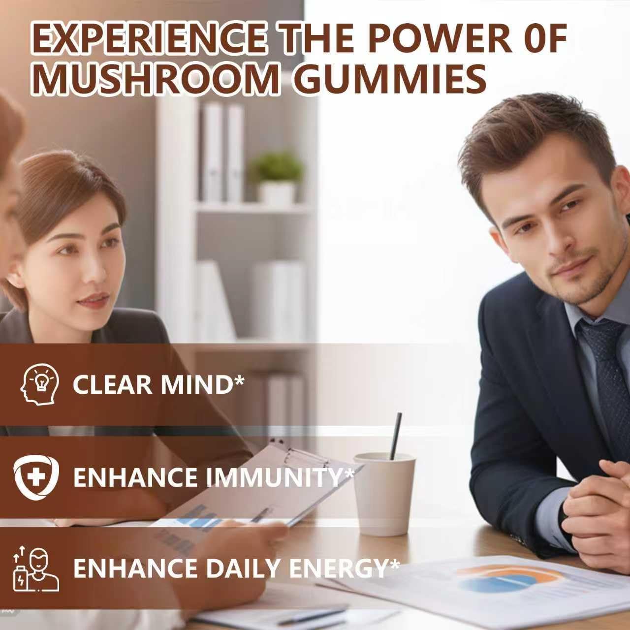 2 Pack 5000MG Mushroom Gummies for Men & Women - 10-in-1 Blend Mushroom Complex Supplement containing Lion's Mane, Brain and Immune Boosting, Blueberry Flavor, Non-GMO, 120 Counts - Image 5