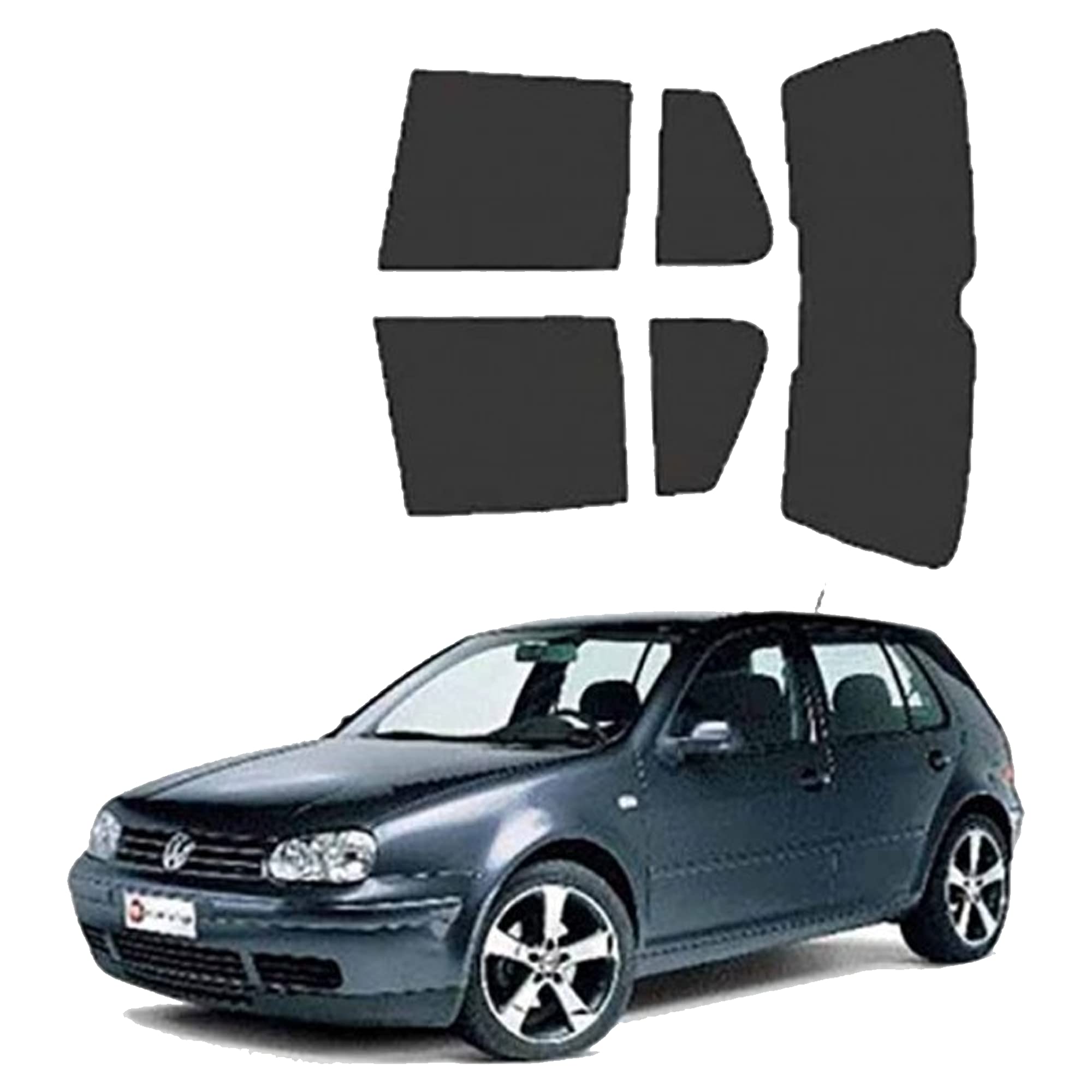 Generico Pellicole Oscuramento Vetri Auto Pre Tagliate a Misura Ricambio Compatibile con Volkswagen Golf 4 5p dal 1998 al 2002 LOLLOMOTO (5% Molto Scura)