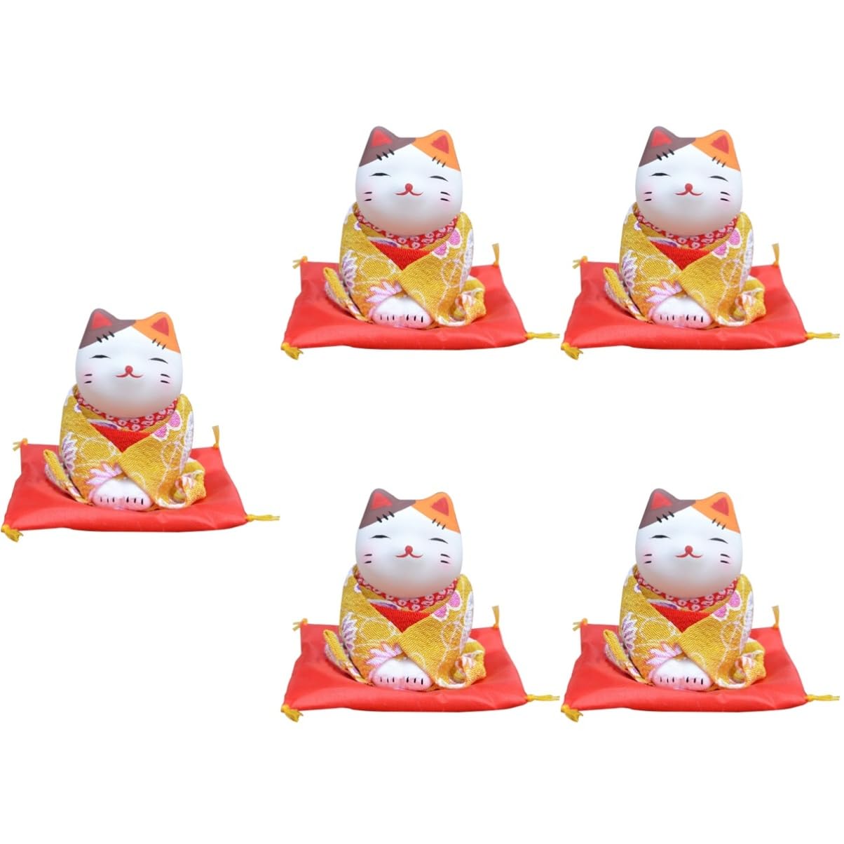 Poupée kimono figurine de chat ornement de chat bouda en soie