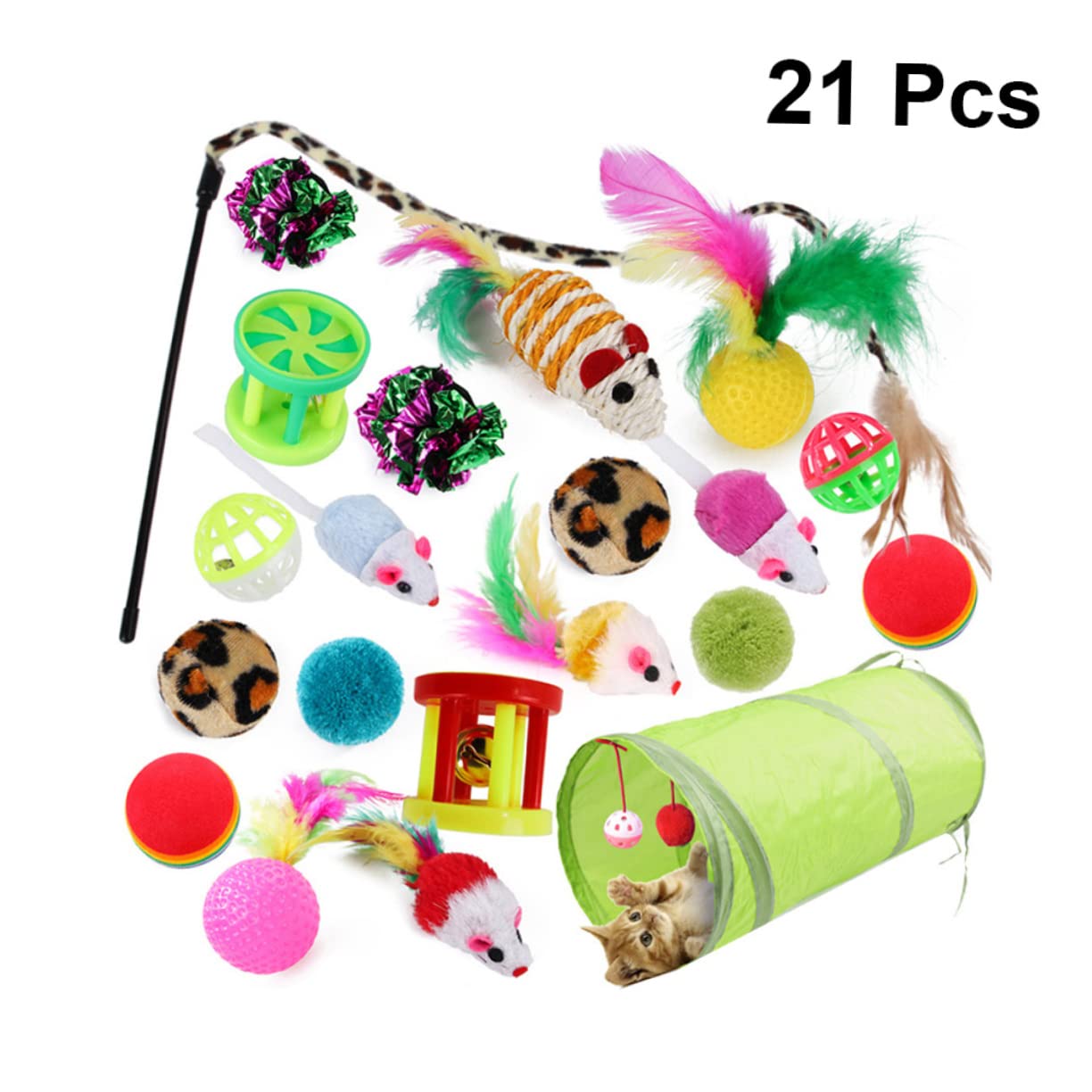 POPETPOP 42 STK Plüsch Spielzeug Für Kätzchen Katzenspielzeug Katzen-Teaser Spielzeug Zum Necken Von Katzen Katze Necken Stock Frettchen Haustier