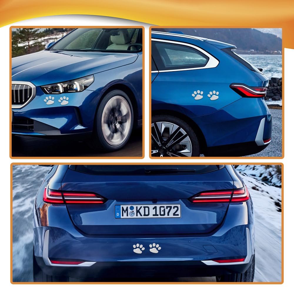 4PCS 3D Dog Paw Print Sticker PVC Car Footprint Sticker Waterproof Cute Dog Paw Print Emblem Decal Universal — view 7