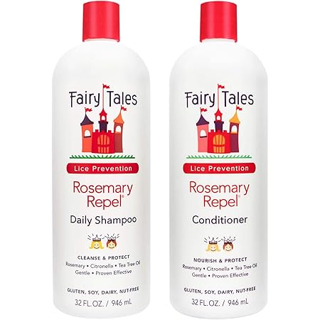 Fairy Tales Rosemary Repel Lice Prevention Shampoo & Conditioner Combo, 32 Ounce | Refill Bottles with 2 Pumps