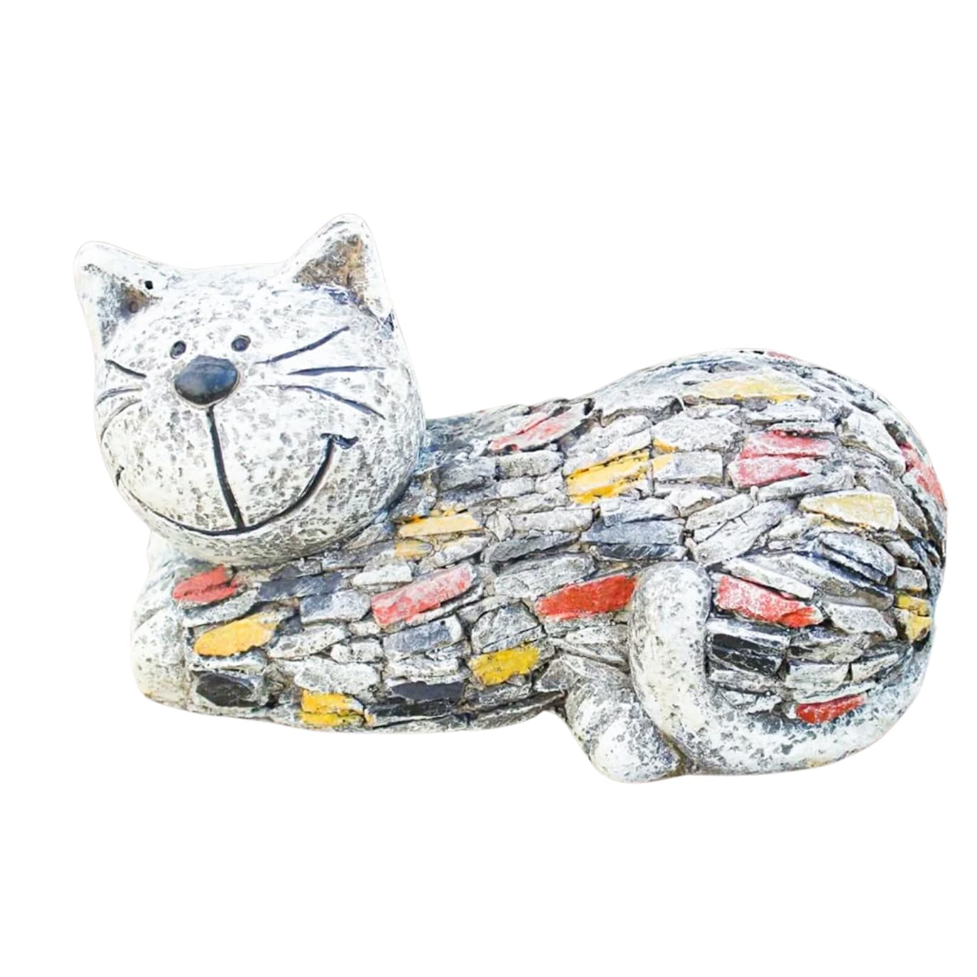 Garden Mile Resin Cat Garden Ornaments Outdoor Stone Effect Animal Garden Statue Outdoor Free Standing Statues Sculpture Figurine Living Room Decor Accessories