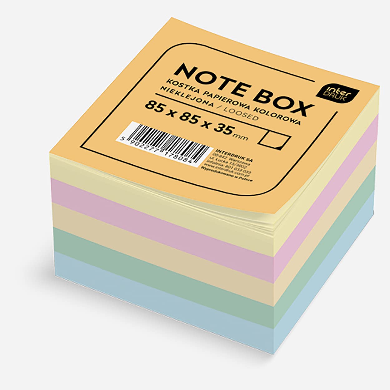 Coloured Memo Cube 85 x 85 x 35 mm Loose Sheets