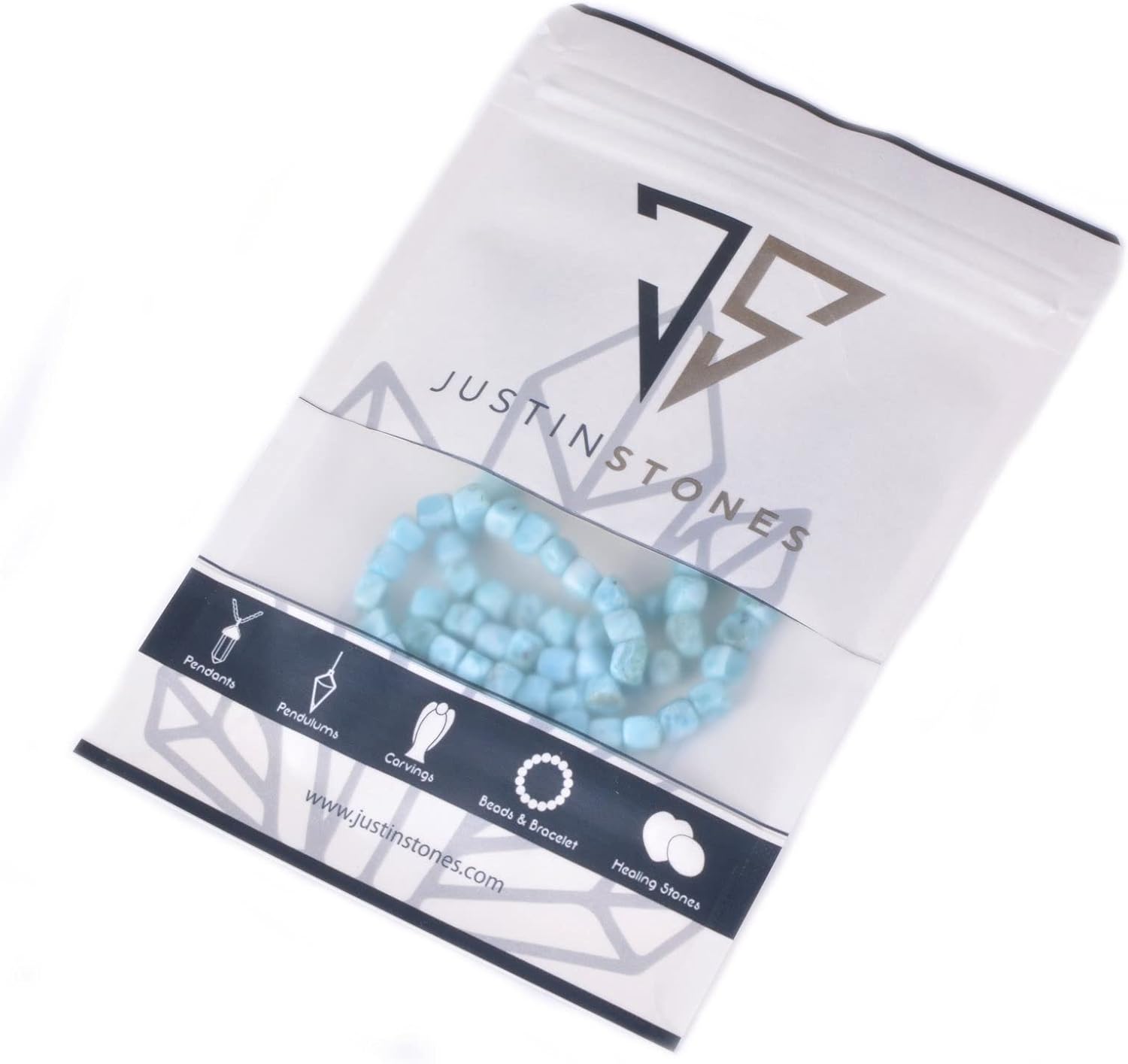 Natural Blue Larimar Cube Pebble Freeform Loose Beads 16 Inch for DIY Jewelry Making Beads - Image 3