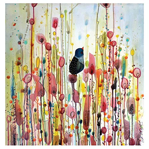 MyWonderfulWalls Bird and Flower Watercolor Painting Decal Ordinary Day by Sylvie Demers (M)