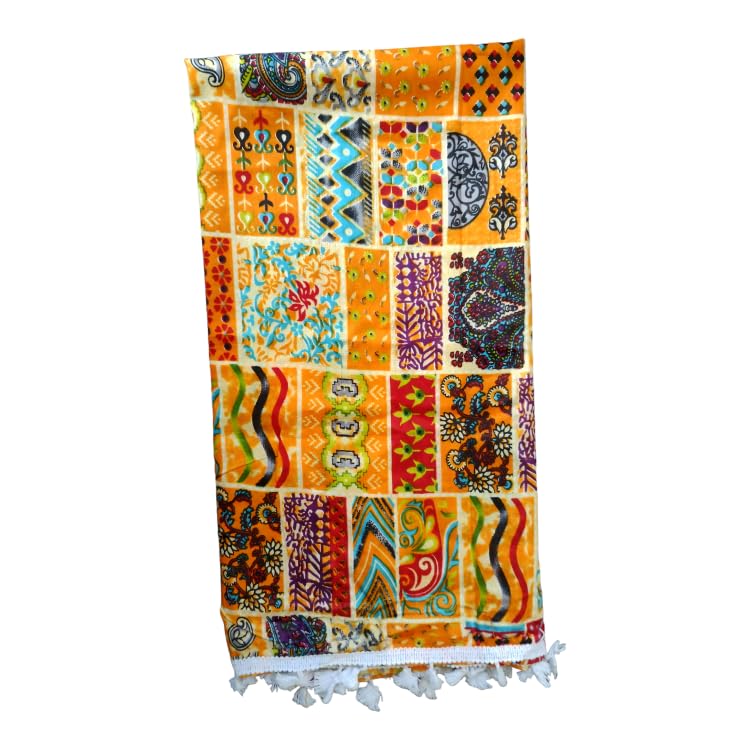 Women's Multi-Color Printed Yellow Cotton Dupatta with Tassels – Soft & Stylish Ethnic Long Scarf (Pack of 1)-image-47