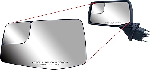 Miniatura 7 de Cristal de repuesto para espejo lateral izquierdo del conductor calentado con BLIS (luz de punto BLind) y placa trasera para Chevrolet Silverado GMC