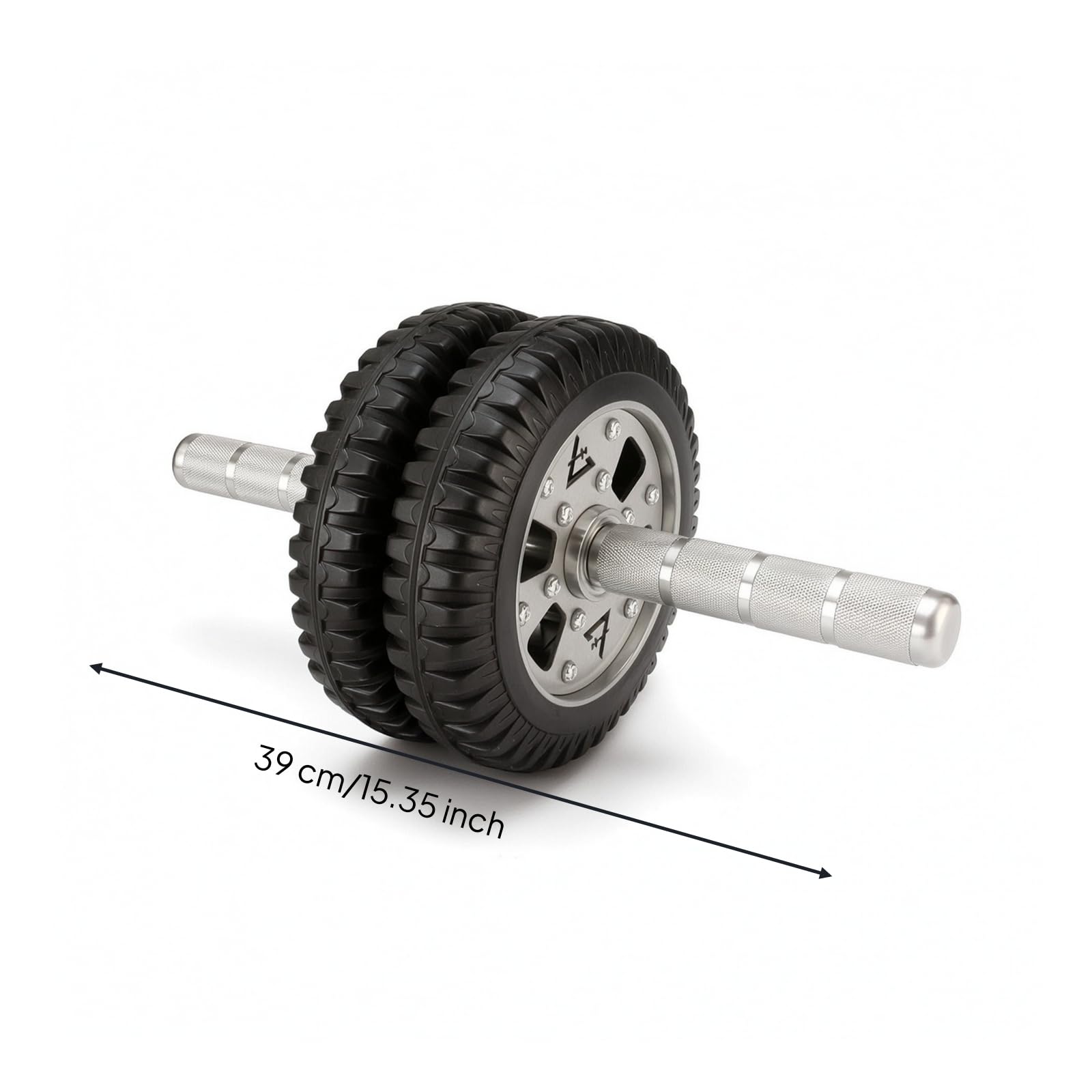 Ruota Addominali Fitness Rullo Addominale Roller Palestra Attrezzo Core Resistenza Acciaio 304 Presa Sicura Antiscivolo Rotolamento Morbido Adatta a, 200mm, Doppia Ruota