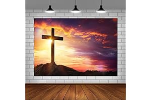 Christian Backdrop for Church Party, 5x3ft Easter Cross Jesus Christ Photography Background
