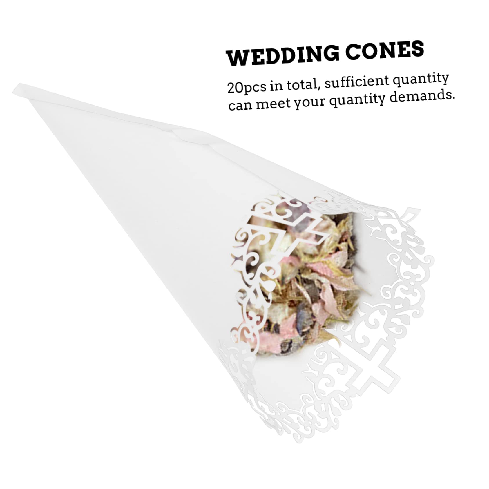 SHINEOFI 100piezas Conos Para Confeti De Boda Diseño De Encaje Hueco Sostenedores De Flores y Pétalos Decoración Para Ceremonias y Fiestas