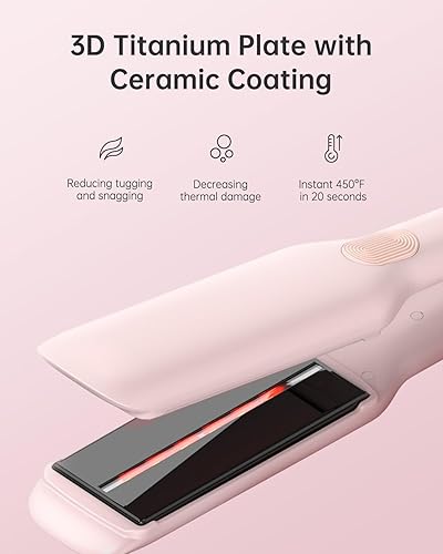Miniatura 4 de Plancha para el cabello, plancha plana de 1.75 pulgadas con tecnología infrarroja e iónica, placa de titanio con revestimiento de cerámica, alisador