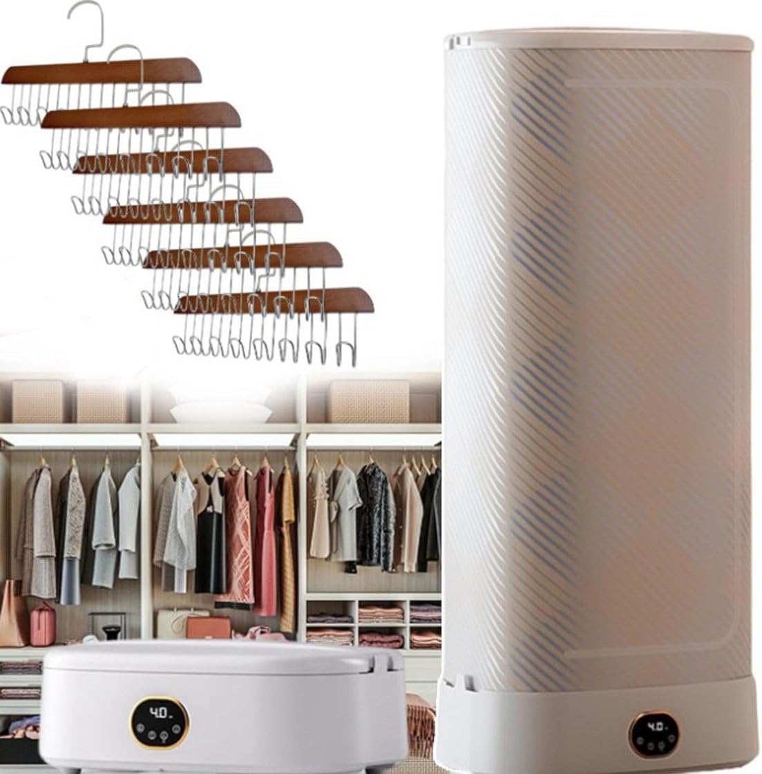 1000W Portable Steam Drying Machine, Automatic Ironing Machine, Electric Clothes Dryer, 360° Hot Air Circulation/240Min Intelligent Timer