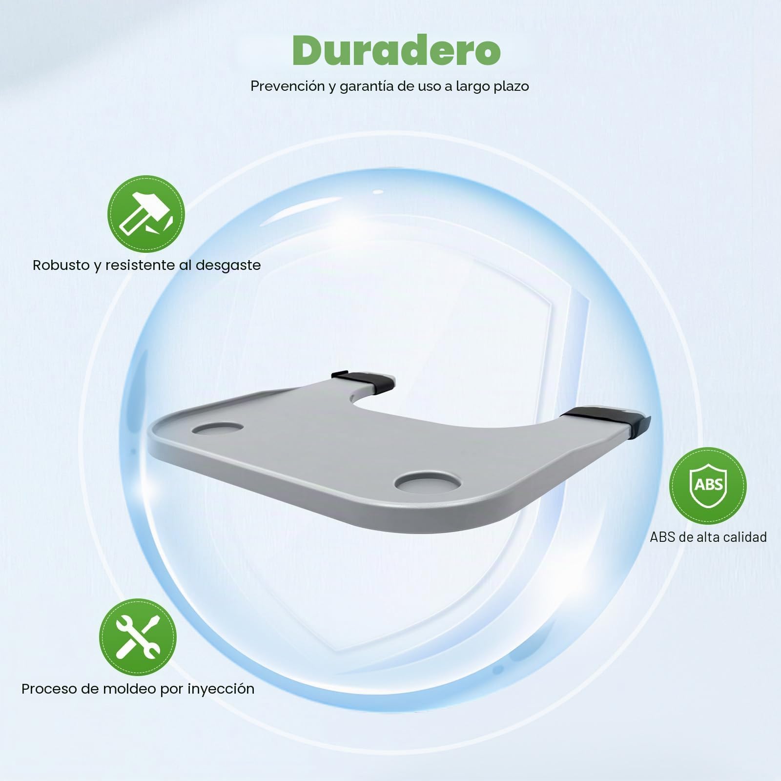 Bandeja para silla de ruedas, mesa universal extraíble para silla de ruedas con capacidad de carga de 20 kg y 2 soportes para tazas, accesorios para sillas de ruedas de 37-58 cm para comer,