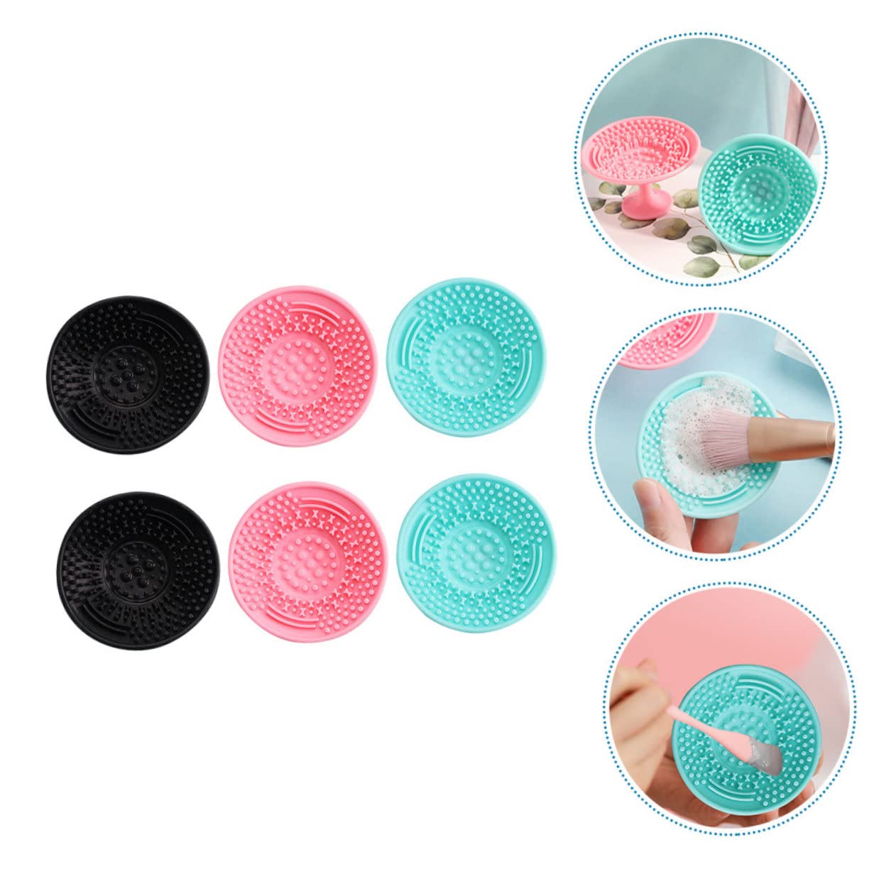 minkissy Pz Spugnetta Pennelli Di Bellezza Per Il Trucco Scrubber Per Pennelli Da Trucco Gadget Per Il Trucco Applicatore Di Trucco in Silicone Palmare Tampone Di Pulizia Gel Di Silice