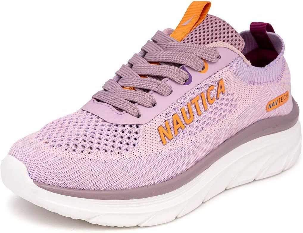 Nautica Women’s Fashion Sneaker Lace-Up Running Shoe Casual Max Cushioning Walking Tennis Sneaker