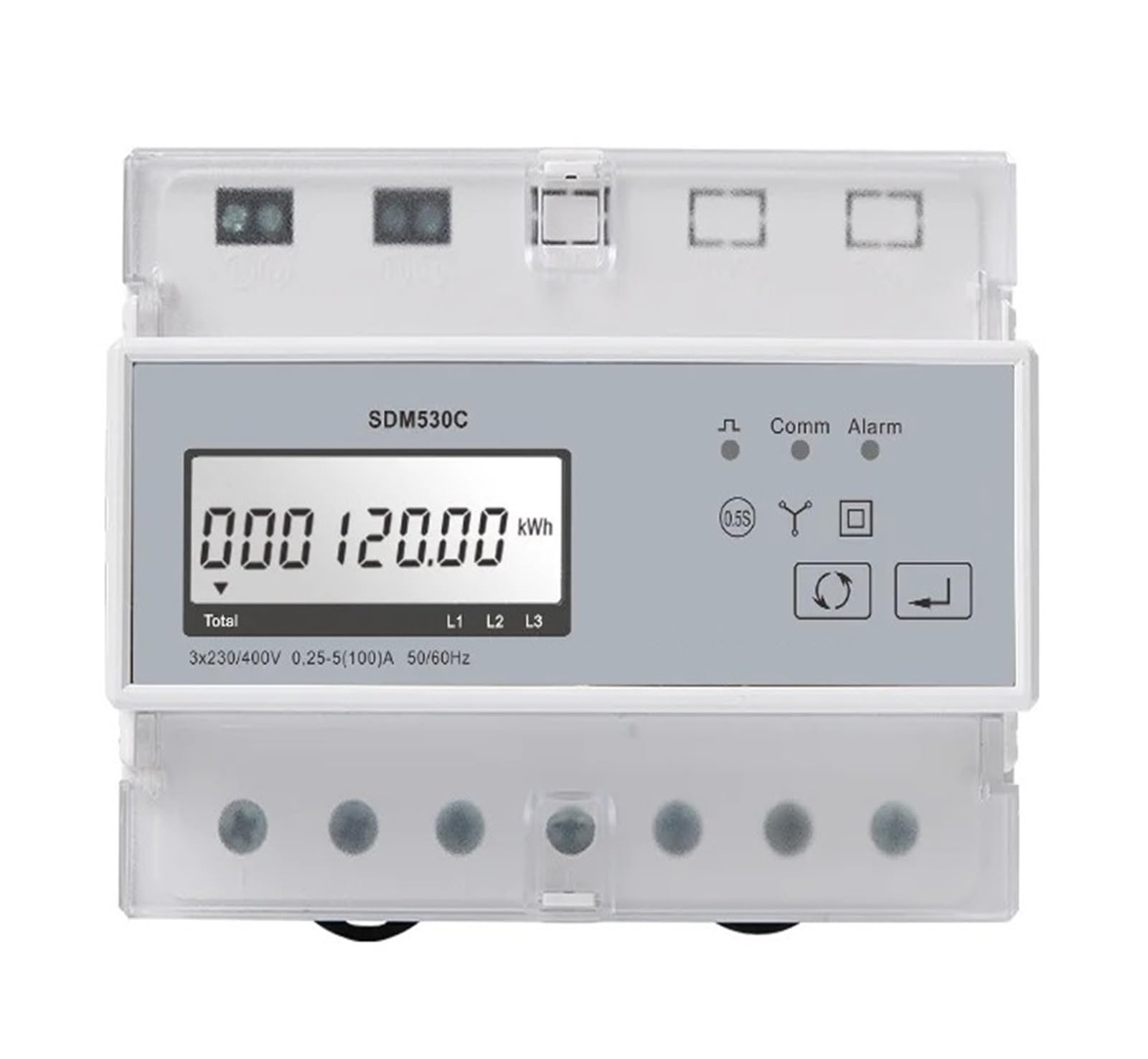 PXQCHAVLN Energy Meter SDM530C Three Phase Four Wire Din Rail din Electric Power