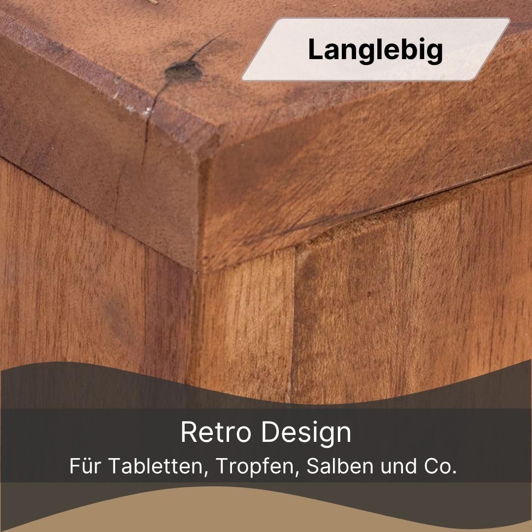 MEDIZINSCHRANK Medic 35 | 35x35x13cm (HxBxT), Mahagoni | Wandschrank im Shabby Chick Design, Arzneischrank, Erste Hilfe Schrank aus Holz | Farbe: 08 honigfarben gewachst