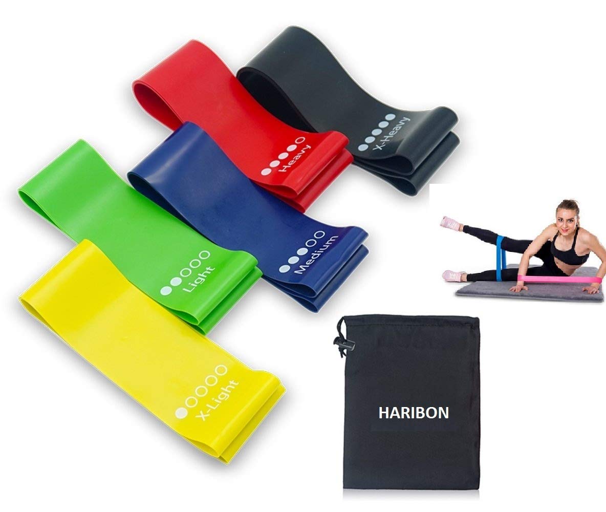 Haribon Premium Resistance Loop Exercise Belt, Stretching, Strength Training Exercises, HIPS & Glutes Heavy Workouts for Men & Women[Set of 5] (B08QN4J711) Amazon Price History, Amazon Price Tracker