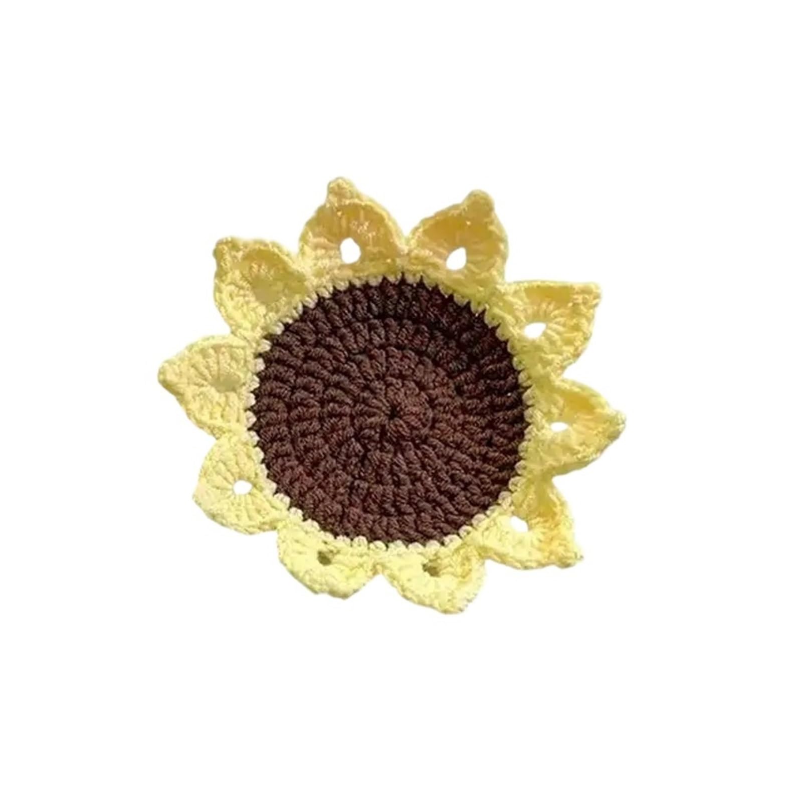 10Pcs Flower Crochet Coaster Handmade Knitted Placemat For Tea Mug Pad Table Kitchen Decor for Cap(Color1)