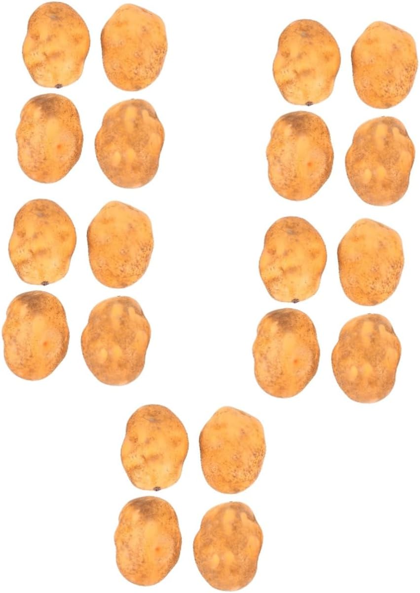 20pcs Lifelike Artificial Potato Props for Home Decor Photography Realistic Vegetable Models Lightweight for Exhibitions and Creative Displays