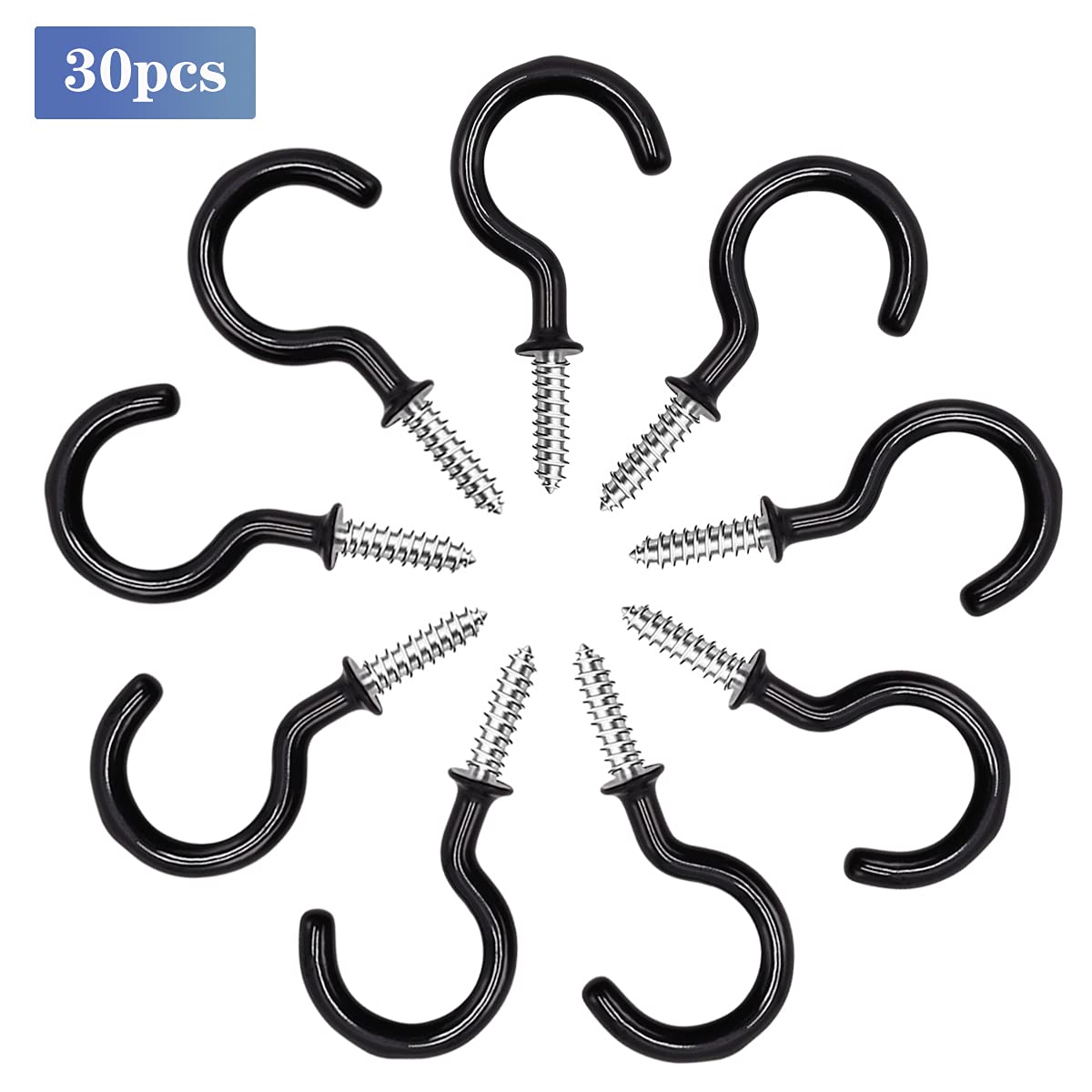 Uр Tо 50% оƒƒ smseace 24pcs 2.9Inch Black Ceiling Hooks Vinyl Coated Screw-in Hooks with 30pcs Expansion Pipe for Decorating Christmas Lights Hanger Hooks Outdoor Wire and Fairy Lights D-014-2 Suреr Dеаl Prоduсt smseace 24pcs 2.9Inch Black Ceiling Hooks Vinyl Coated Screw-in Hooks with 30pcs Expansion Pipe for Decorating Christmas Lights Hanger Hooks Outdoor Wire and Fairy Lights D-014-2