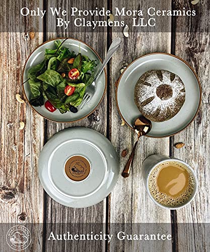 Mora Ceramic Bowls And Plates Set, Earl Grey - Salad Plates And Cereal Bowls Bundle, Dishwasher, Microwave, And Oven Safe #TOP4