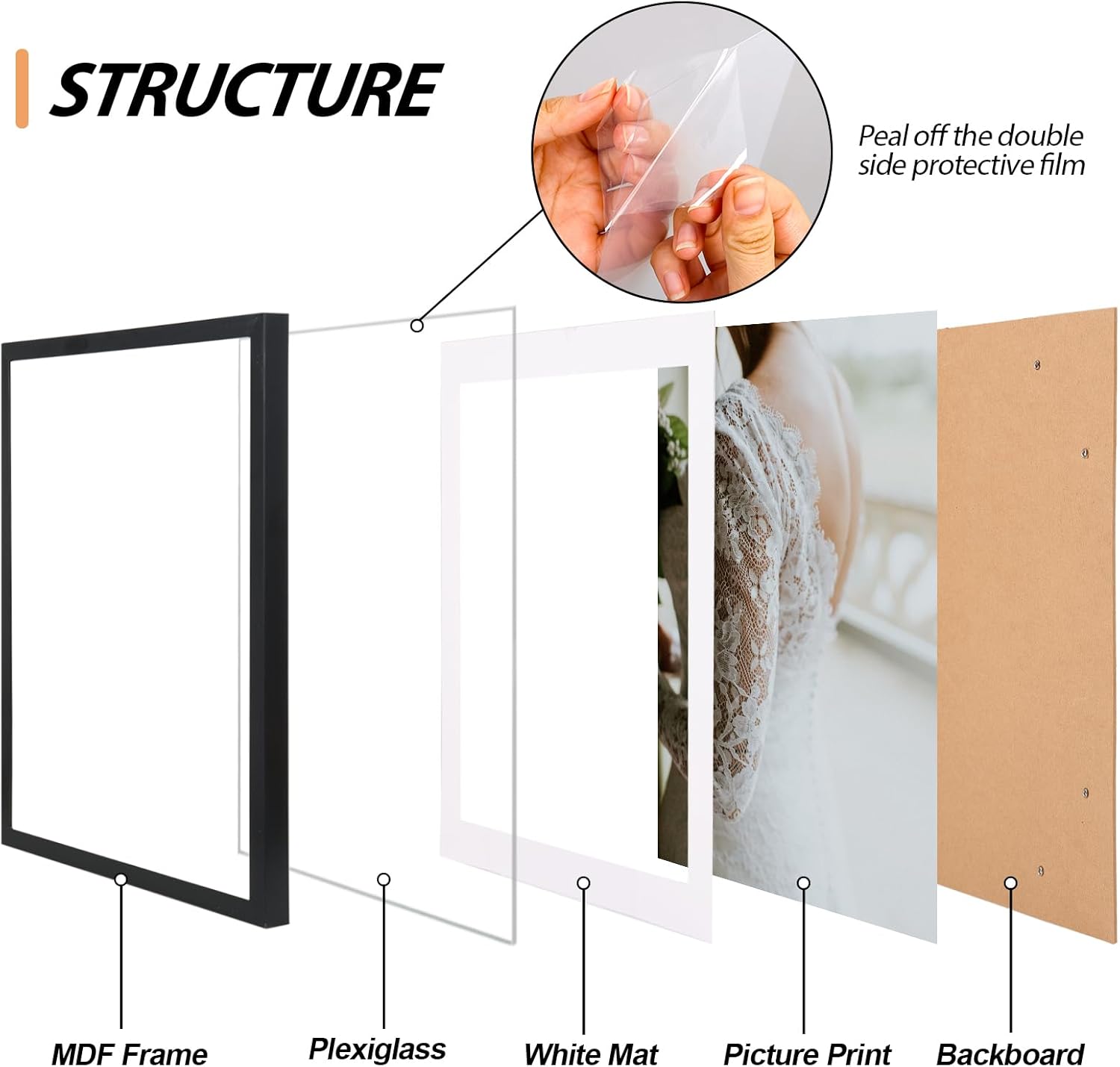 Fixwal Picture Frames Set, Gallery Wall Frame Set Picture Frames Collage 15 Pack for Wall or Tabletop with 8x10 5x7 4x6 Frames, Rustic Picture Frames in 3 Different Finishes - Image 3