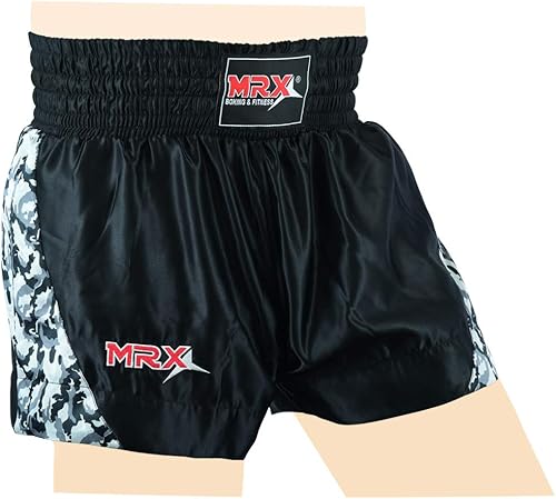 Miniatura 23 de MRX - Pantalones cortos de boxeo para hombre, entrenamiento de lucha y muay thai, boxeo, artes marciales mixtas, BJJ Llama azul/roja,Rojo