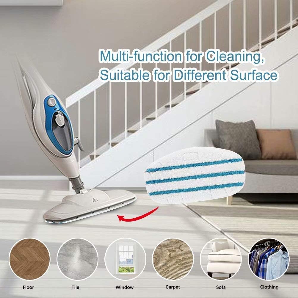 FERGRELM 10 Pack Replacement Microfibre Steam Mop Pads Compatible PurSteam ThermaPro 10-in-1