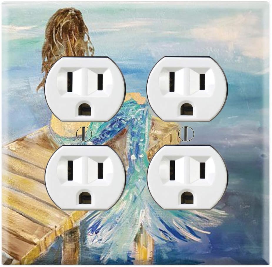 Graphics Wallplates - Enchanting Mermaid - Quadplex Outlet Wall Plate Cover