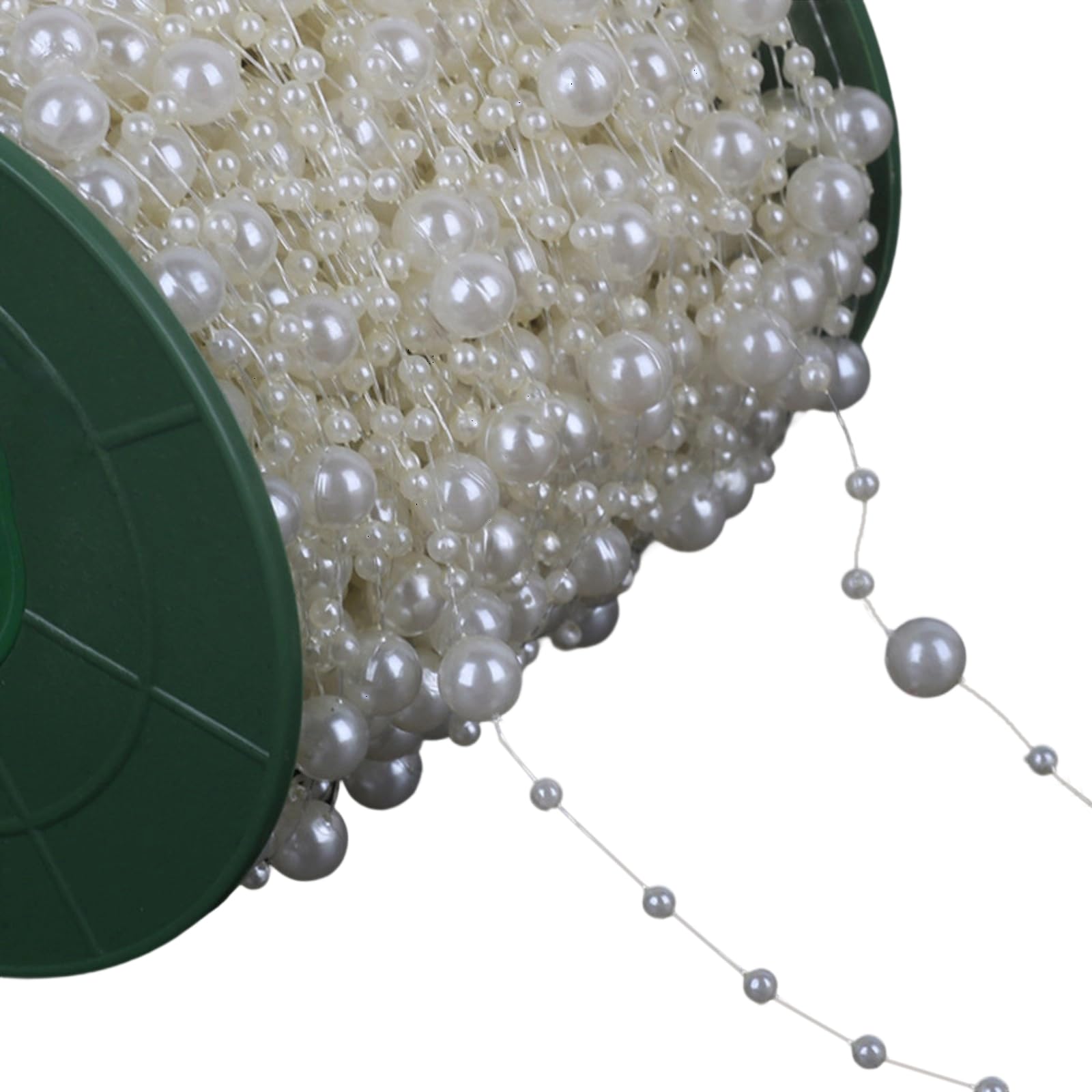 Tsophreniq Artificial Pearls String Beads Chain Imitation Pearls Resin Beads Chain for Art Craft Wedding Decoration Jewelry Making Bridals Bouquets