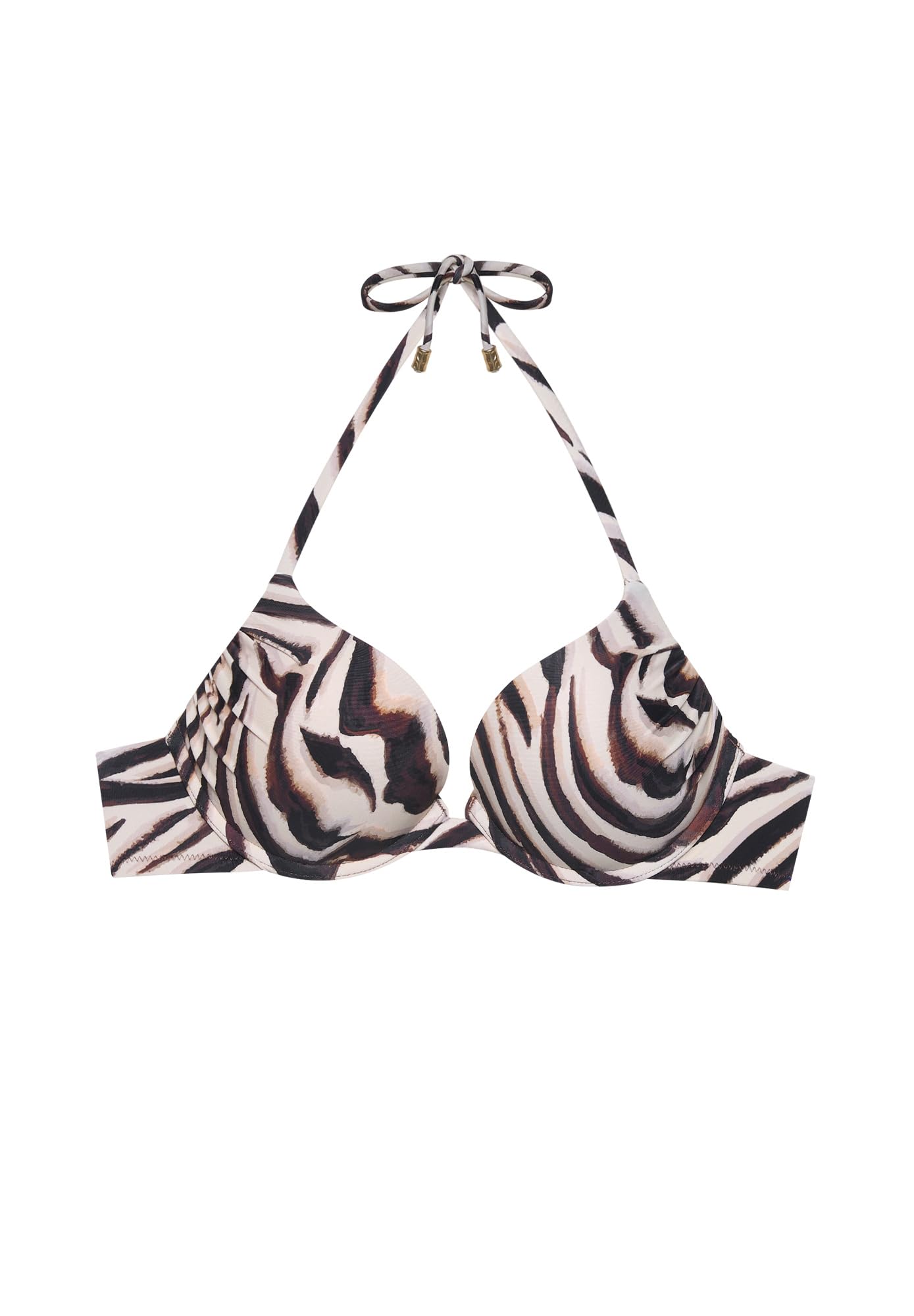 YAMAMAY - Bikini Parte Alta, Super Push-up con Ferretto, Donna, Zelia, Marrone, Stampa zebrata