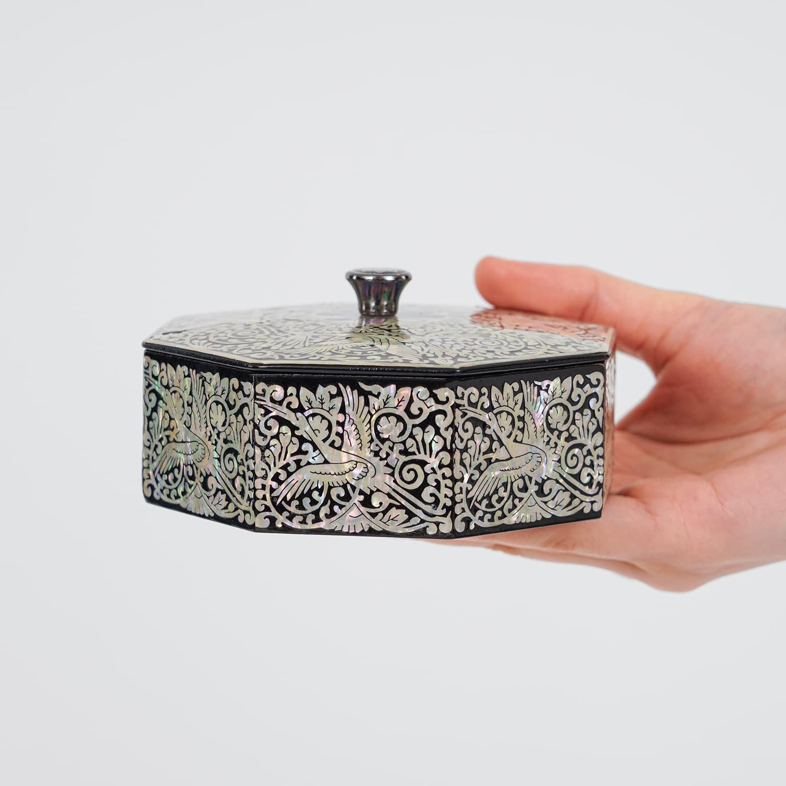 Caja de madera con tapa, organizador de almacenamiento de recuerdos, pulsera y reloj, collar y pendientes