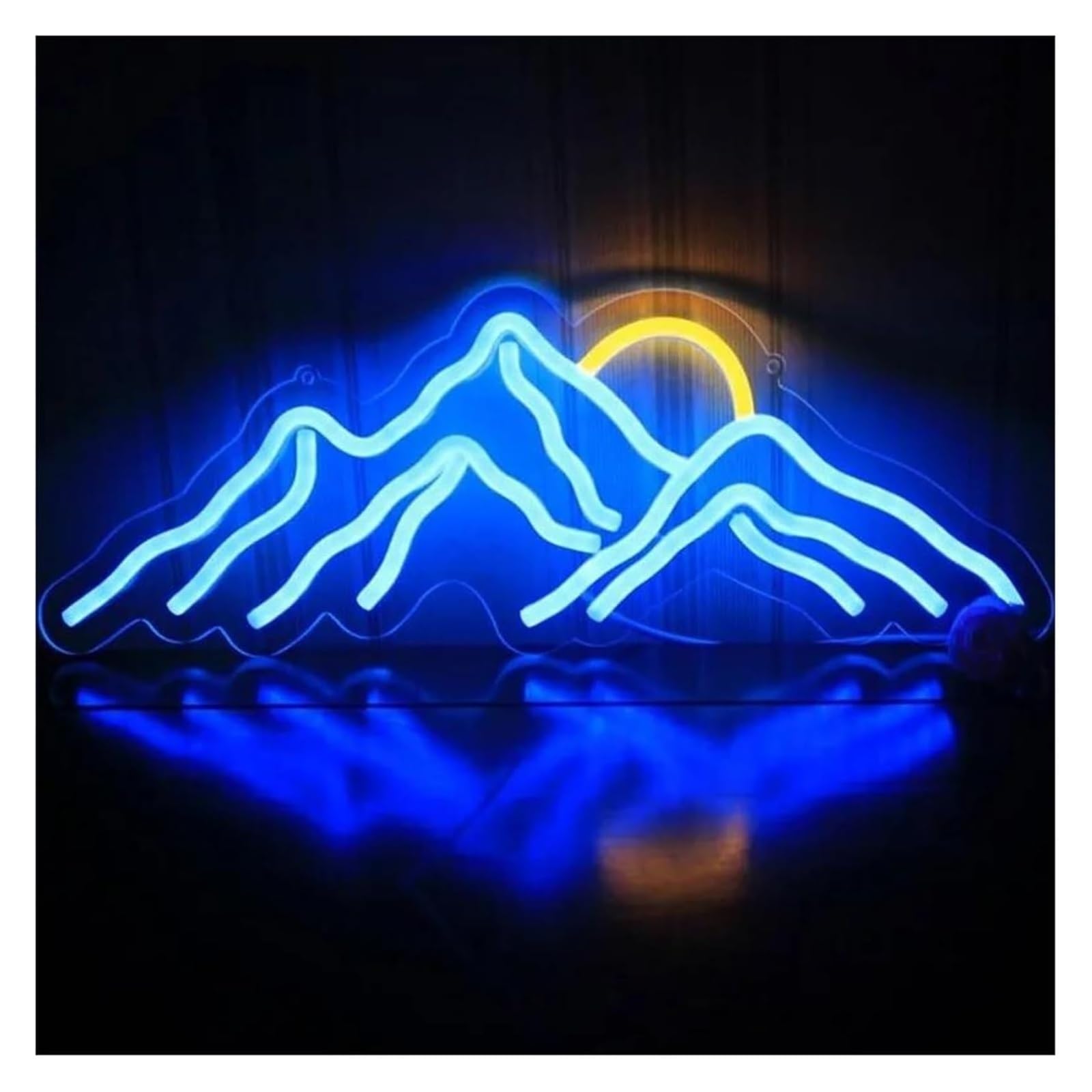 Segno di luce al neon Lampada da notte a LED al neon con scritta "Mountain Neon" per camera letto casa feste matrimoni festival 42cm×15cm