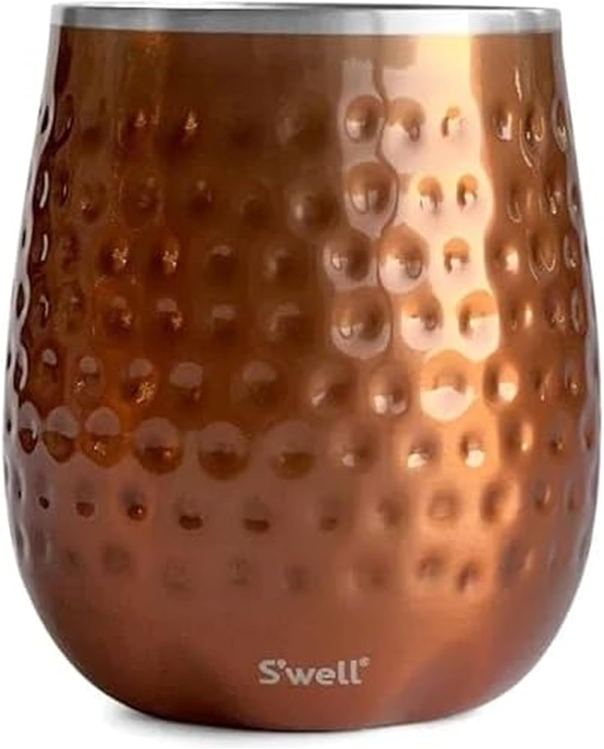 S'well Stainless Steel Wine Tumbler, 9oz, Teakwood, Triple Layered Vacuum Insulated Container Keeps Drinks Colder for Longer, BPA Free Barware
