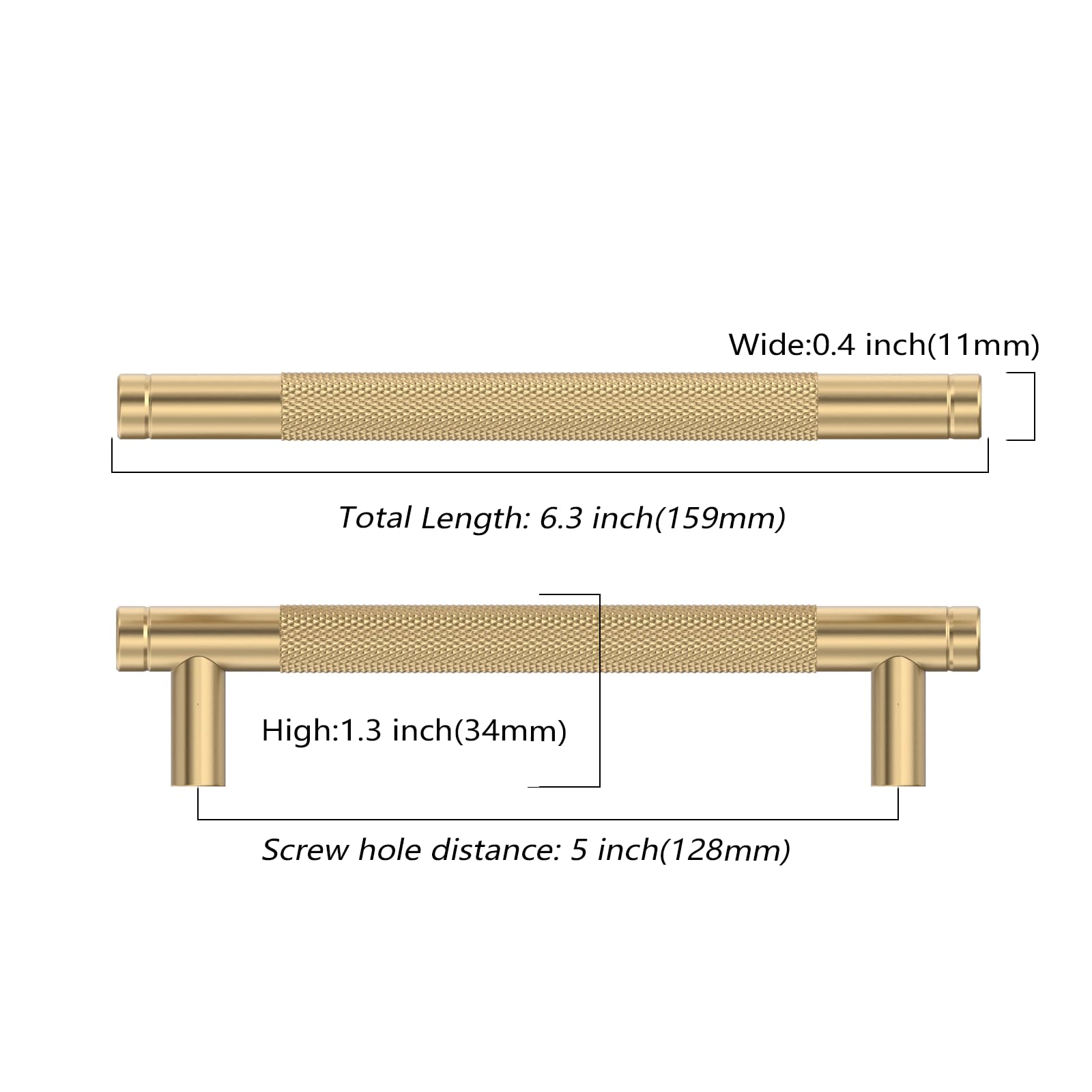 Asidrama 10 Pack 5 Inch(128mm) Champagne Bronze Cabinet Pulls Knurled Cabinet Handles Cupboard Handles Kitchen Cabinet Hardware for Cupboard Drawer Pulls — Amazon image 2