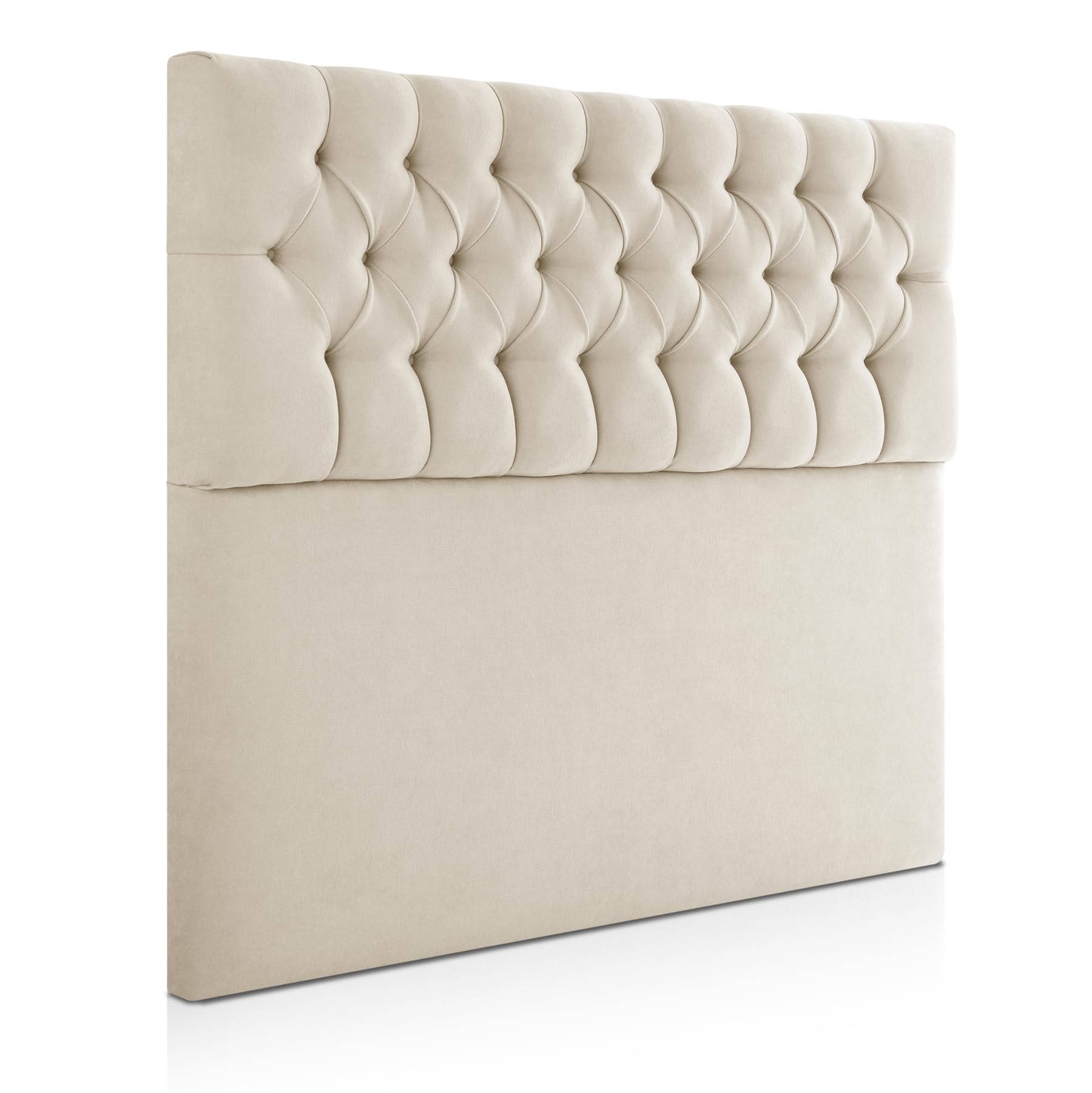 SUENOSZZZ-ESPECIALISTAS DEL DESCANSO Cabecero Copenhague de Gran Acolchado, con Botones en capitoné para Camas de 180 (190 x 120 cm) Tapizado en Tela Antimanchas Color Beige