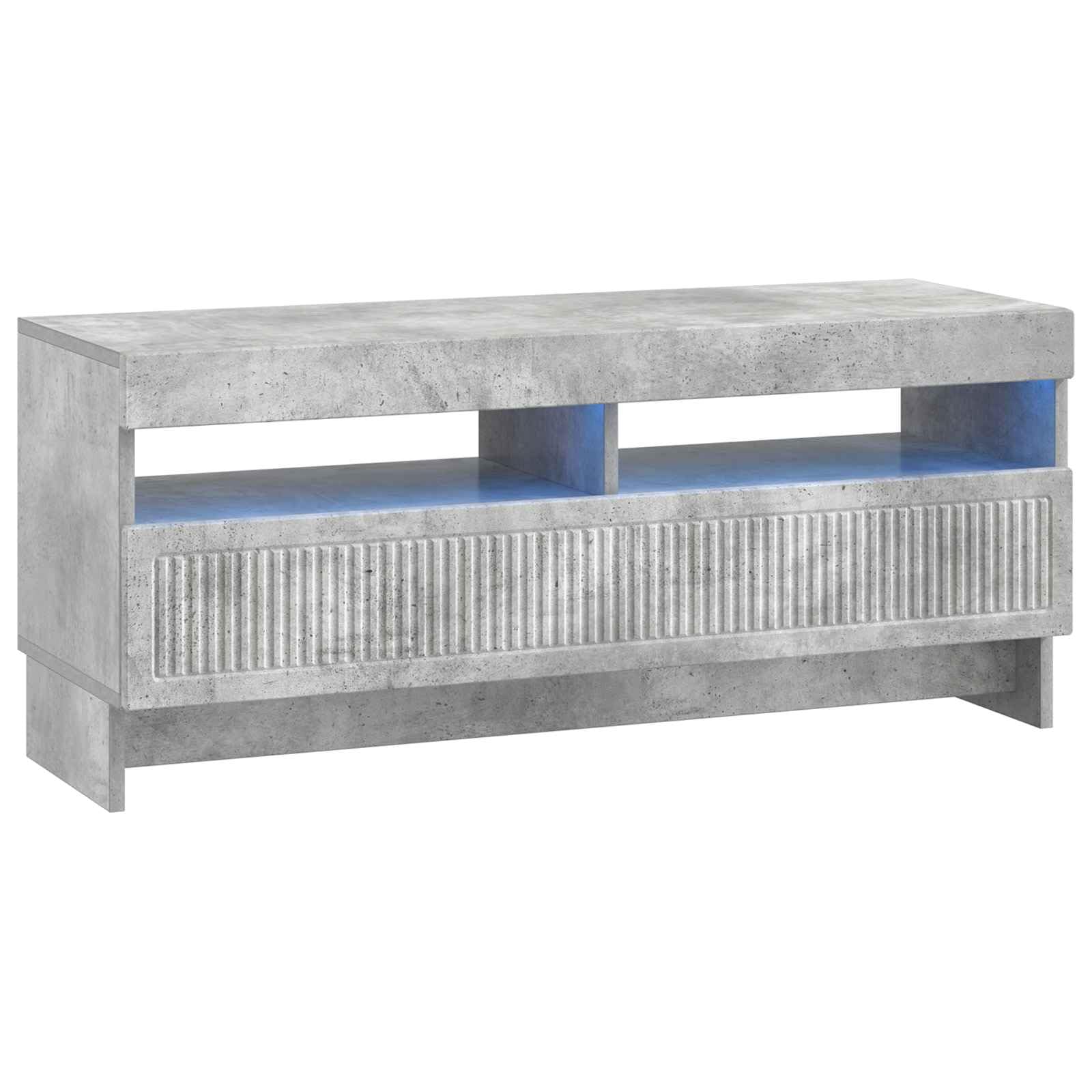 Gabinete de TV LED de 5 piezas, color gris hormigón, material de
