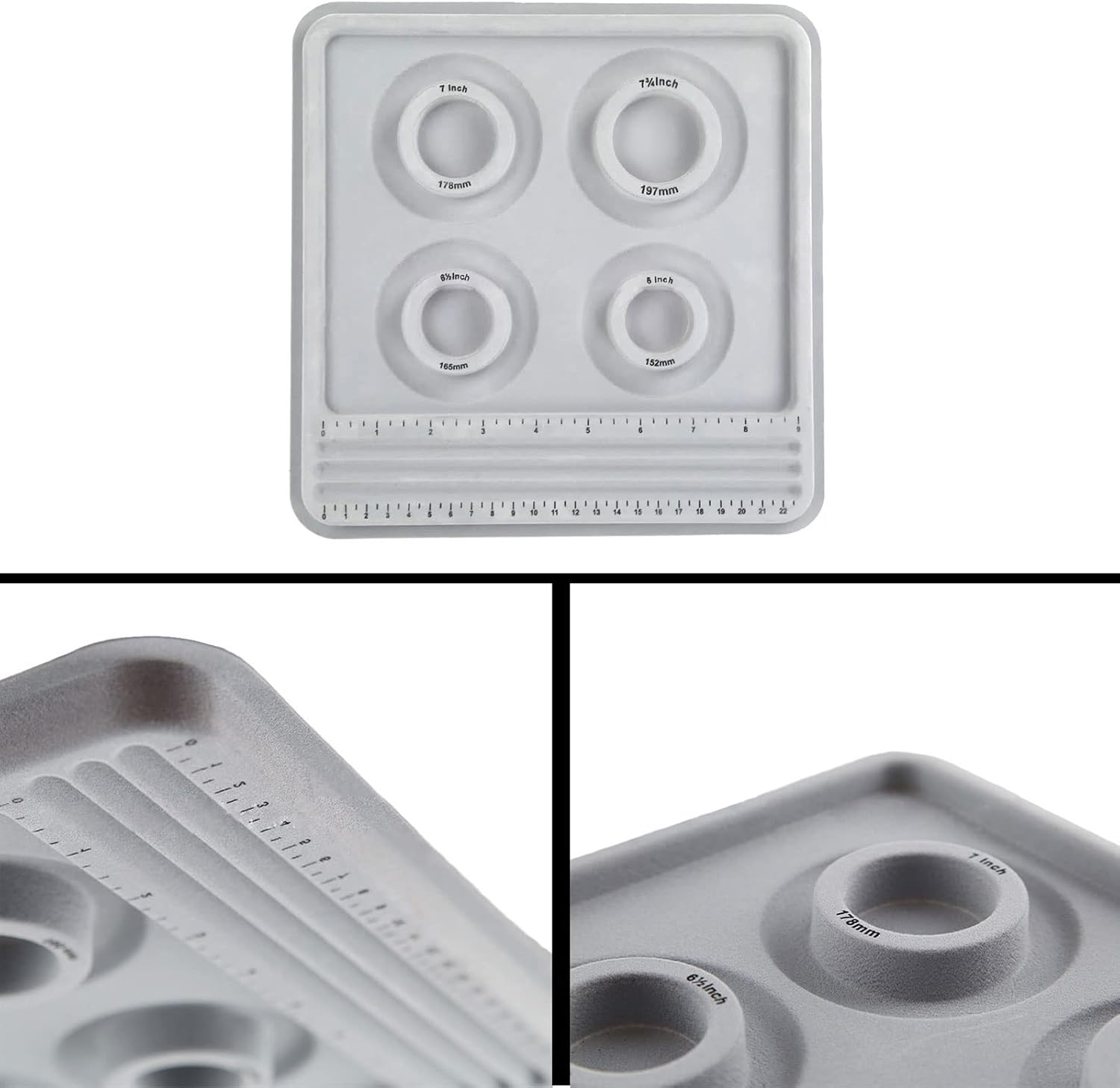 Round Shape Design Board Bead Board Mats Necklace Beading Jewelry Organizer Jewelry Making Tray Tool Gray Bead for Making for Design for Beading Tray