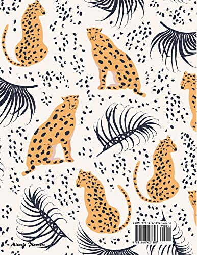 2021-2022 Monthly Planner: Large Two Year Planner (Cheetahs with Palm Leaves)