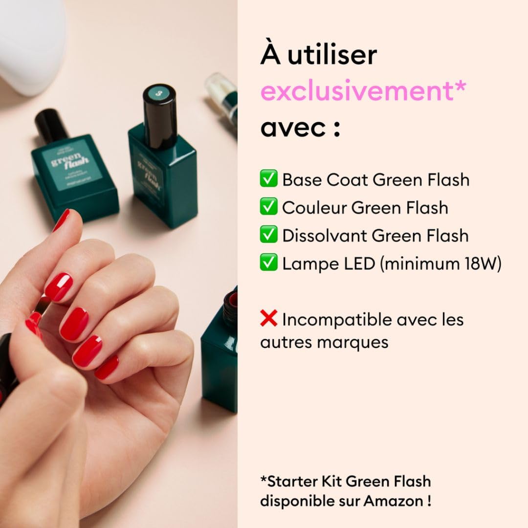 Manucurist - Top Coat Green Flash™ - Top Coat Vernis Semi Permanent - Tenue jusqu'à 10 jours - 12-free - Vegan & 84% d'ingrédients Bio-Sourcés - Fabriqué en France - Flacon 15 ml