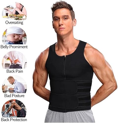 Miniatura 5 de Chaleco de sauna para entrenamiento de cintura, doble cinturón, para quemar grasa, para fitness, corsé para adelgazar el abdomen
