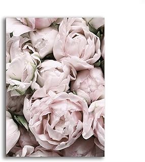OYFFL Fiori Rosa Pittura Poster Nordic Home Decor Pittura a Olio Poster e Stampe Soggiorno Home Decor Canvas Wall Art (50 * 70cm Senza Cornice,13)